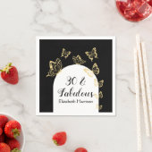 Moderne Schwarze Goldbarren Schmetterlinge fabelha Serviette (Beispiel)