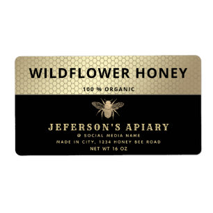 Moderne schwarze Goldbiene Honey Jar