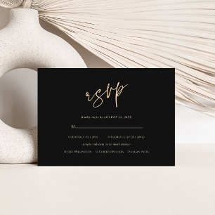 Moderne schwarze Goldene 30er, Geburtstags-RSVP-Ka RSVP Karte