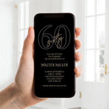 Moderne Schwarze Goldene 60. Geburtstags-Mobile Ei