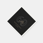 Moderne Schwarze Goldene 60. Geburtstagsfeier Serviette (Ecke)