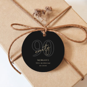 Moderne Schwarze Goldene 90. Geburtstagsfeier Gesc Geschenkanhänger
