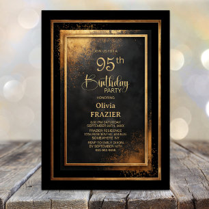 Moderne schwarze Goldene 95. Geburtstagsfeier Einladung