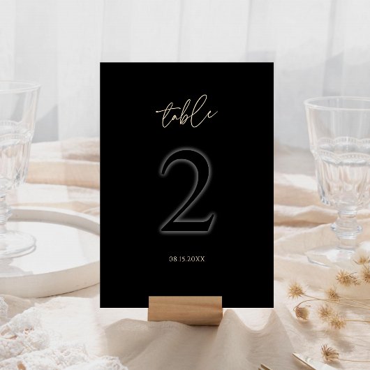 Moderne Schwarze Goldene Tischnummer 2 Minimalisti