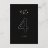 Moderne Schwarze Goldene Tischnummer 4 Minimalisti (Rückseite)
