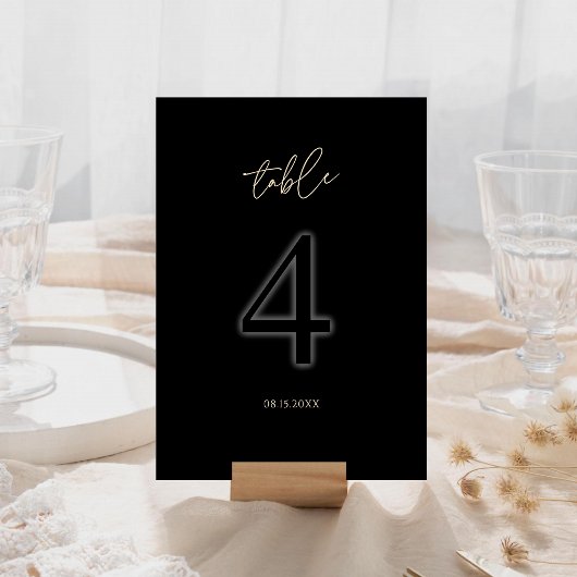 Moderne Schwarze Goldene Tischnummer 4 Minimalisti