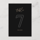 Moderne Schwarze Goldene Tischnummer 7 Minimalisti (Vorderseite)