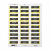Moderne schwarze goldene Verlaufsrahmen-Rücksendea (Vorne)