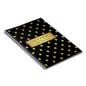 Moderne schwarze GoldGlitzer-Polka-Punkte Notizblock (Rechte Seite)