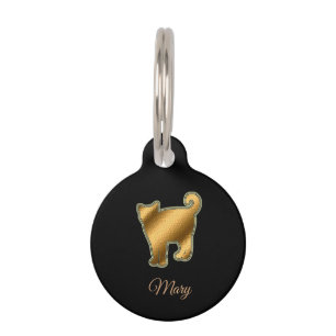 Moderne schwarze Goldkatze Haustiermarke