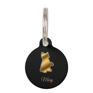 Moderne schwarze Goldkatze Haustiermarke