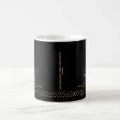 Moderne schwarze Goldpunkt-Logo-Marke Kaffeetasse (Mittel)