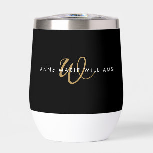 Moderne schwarze Goldschrift-Monogramm