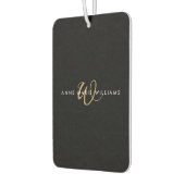 Moderne schwarze Goldschrift-Monogramm Autolufterfrischer (Links)