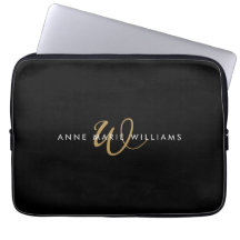 Moderne schwarze Goldschrift-Monogramm
