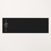 Moderne schwarze Goldschrift-Monogramm Yogamatte (Vorderseite (Horizontal))