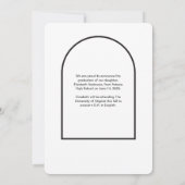 Moderne Schwarze GRAD Foto Graduate Ankündigung (Rückseite)