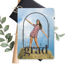 Moderne Schwarze GRAD Foto Graduate Ankündigung