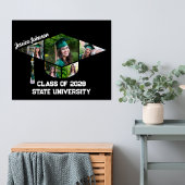 Moderne schwarze Graduierungstafel Form FotoCollag Poster