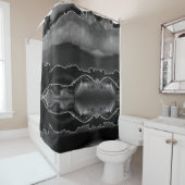 Moderne schwarze graue Achat-Marmor-Kristall-Geode Duschvorhang (Beispiel)
