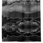 Moderne schwarze graue Achat-Marmor-Kristall-Geode Duschvorhang (Vorderseite)