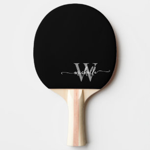 Moderne schwarze graue benutzerdefinierte Monogram Tischtennis Schläger