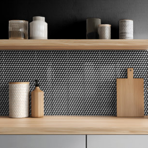 Moderne schwarze graue geometrische 3D-Würfelmuste Fliese