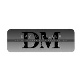 Moderne schwarze graue Gradient-Rücksendeadresse (Vorne)