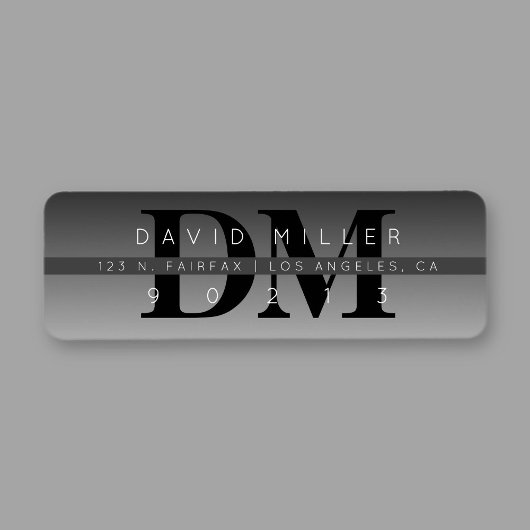 Moderne schwarze graue Gradient-Rücksendeadresse