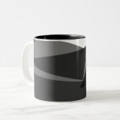 Moderne schwarze, graue u. weiße geometrische zweifarbige tasse (Vorderseite Links)