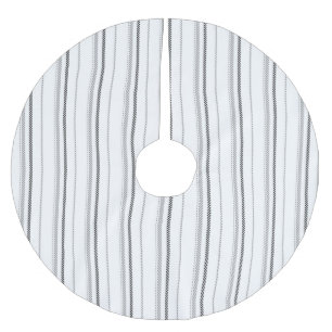 Moderne schwarze graue weiße grafische Streifenmus Polyester Weihnachtsbaumdecke