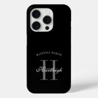 Moderne schwarze graue weiße Monogramm-Name