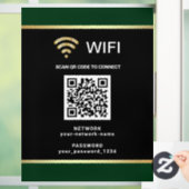 Moderne schwarze grüne QR-Code-Wifi-Netzwerk-Passw Fensteraufkleber (Zuhause)