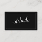 Moderne schwarze Haarstylistin-Schriftzeichen-Chic Visitenkarte (Vorderseite)