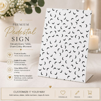 Moderne schwarze Halbmond-Muster-Podium-Tafel Sockelschild