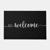 Moderne schwarze Hand-Schrift Willkommenstürme mat Fußmatte (Vorderseite)