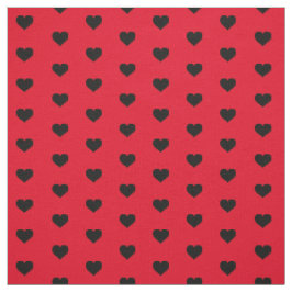 Moderne schwarze Herzen auf rotem Valentinmuster Stoff