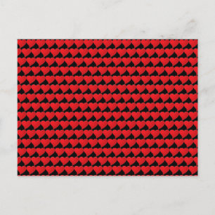 Moderne schwarze Herzen Muster Valentinstag Postkarte