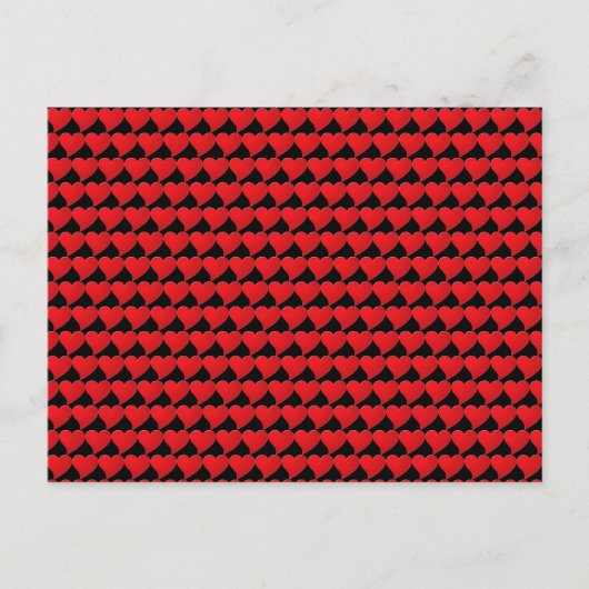 Moderne schwarze Herzen Muster Valentinstag Postkarte (Vorderseite)