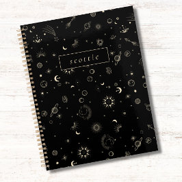 Moderne Schwarze Himmelsgalaxie Starry Night Planer