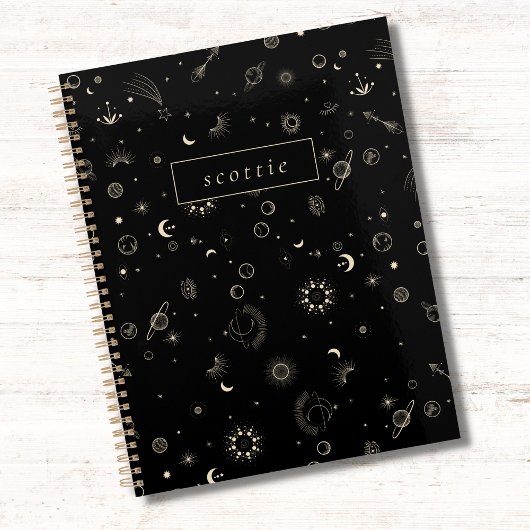 Moderne Schwarze Himmelsgalaxie Starry Night Planer