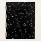 Moderne Schwarze Himmelsgalaxie Starry Night Planer (Vorderseite)