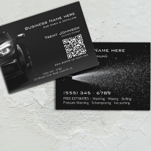Moderne schwarze Hochdruckwaschanlage Auto-Detaili Visitenkarte