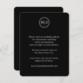 Moderne Schwarze Hochzeit Begleitkarte (Vorne/Hinten)