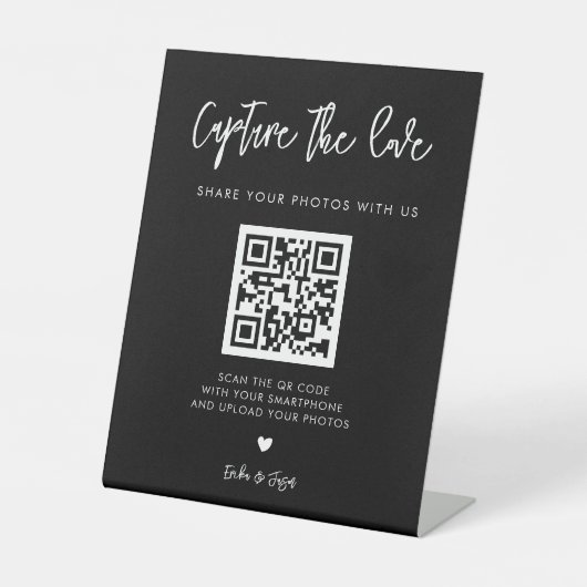 Moderne Schwarze Hochzeit Capture the Liebe Sockelschild (Vorderseite)