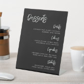 Moderne Schwarze Hochzeit Dessert Bar Sockelschild (In SItu)