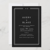 Moderne Schwarze Hochzeit - Einladung / AVERY Suit (Vorderseite)