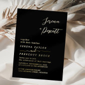 Moderne Schwarze Hochzeit Folieneinladung