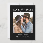 Moderne Schwarze Hochzeit im Foto Save The Date (Vorderseite)