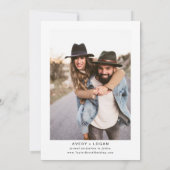 Moderne Schwarze Hochzeit im Foto Save The Date (Rückseite)